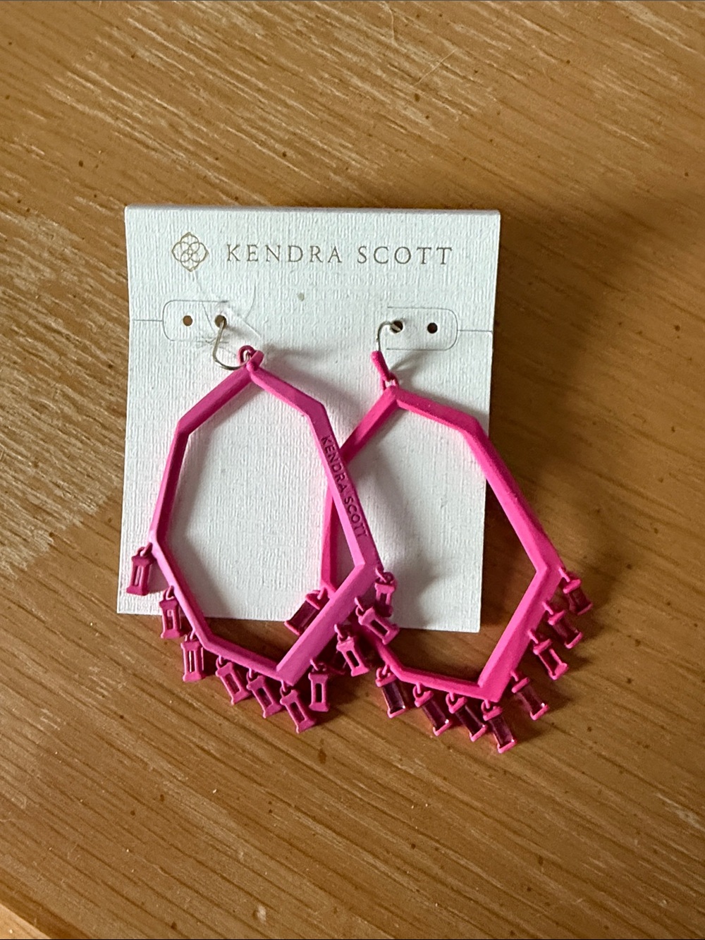 Kendra Scott Hot Pink Statement Geometric Hoops